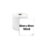 Αυτοκόλλητη θερμική ετικέτα 30x40mm Λευκή WP3040-180